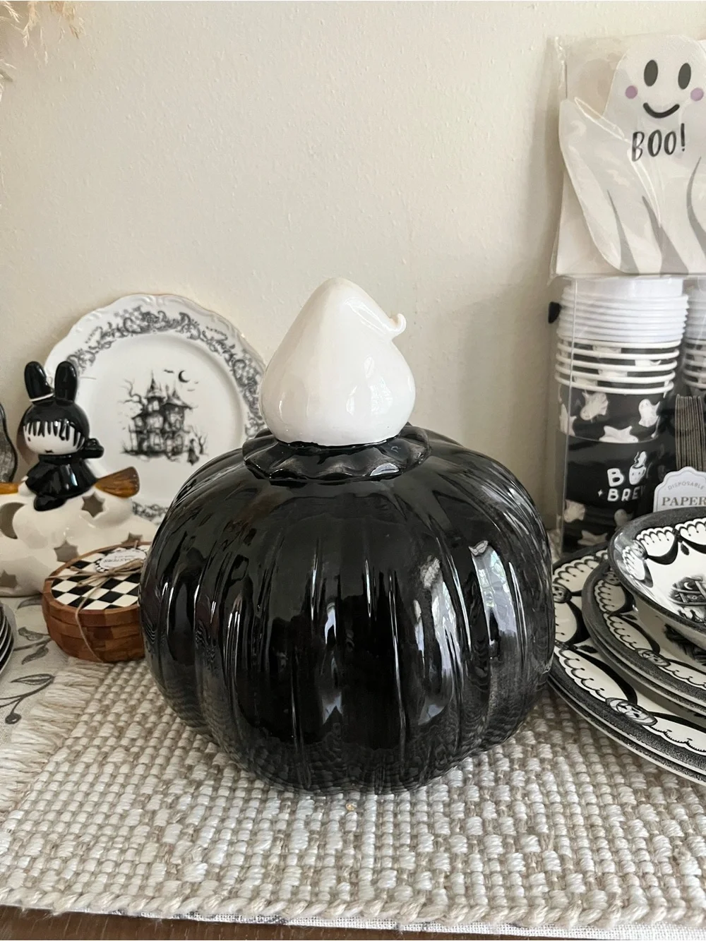 New!Viral Johanna Parker Gus Ghost Big Mouth Jack o Lantern Large candy bowl